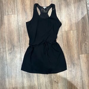 Naked Zebra Black Dress w/ lace details and belt